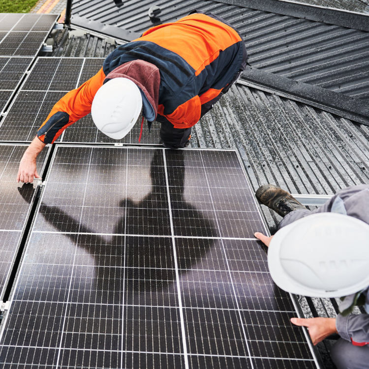 Solar array on factory roof